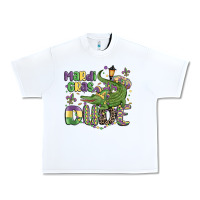 White mardi gras dude alligator Urban Heavy Tee - MaliasSmallBusiness