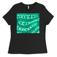 Black green glitter heart Ladies Tee - JahusDesignShop