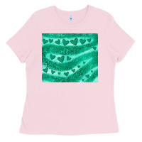 Bubblegum Pink green glitter heart Ladies Tee - JahusDesignShop