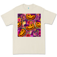 Bone halloween witchy pumpkin seamless pattern Premium Tee - BundleAndBundleShop