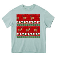 Arona christmas deer and ornaments seamless pattern Heavy Core Tee - BundleAndBundleShop