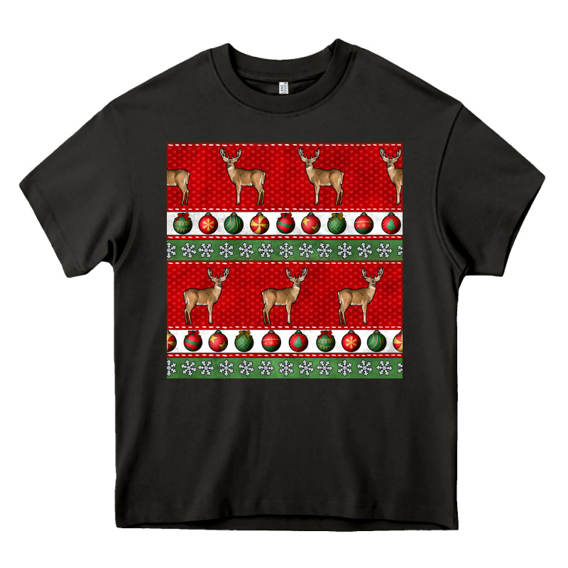 Christmas Deer And Ornaments Seamless Pattern Heavy Core Tee by BundleAndBundleShop | Teevron