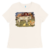 Bone charolaris bull and chicken in barnyard Ladies Tee - RanaPortraitStore