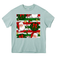 Arona christmas  santa clause and ornaments seamless  pattern Heavy Core Tee - BundleAndBundleShop