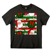 Asphalt christmas  santa clause and ornaments seamless  pattern Heavy Core Tee - BundleAndBundleShop