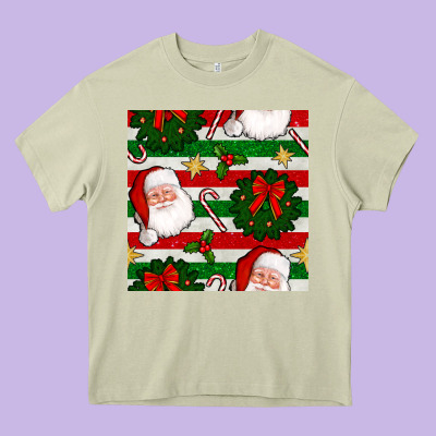 Christmas  Santa Clause And Ornaments Seamless  Pattern Heavy Core Tee Designed By Bundleandbundleshop