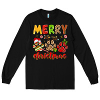 Black merry christmas paws Long Sleeve Tee - MaliasSmallBusiness