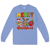 Colony Blue merry christmas paws Long Sleeve Tee - MaliasSmallBusiness