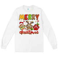 White merry christmas paws Long Sleeve Tee - MaliasSmallBusiness