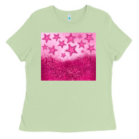 Matcha pink glitter star Ladies Tee - JahusDesignShop