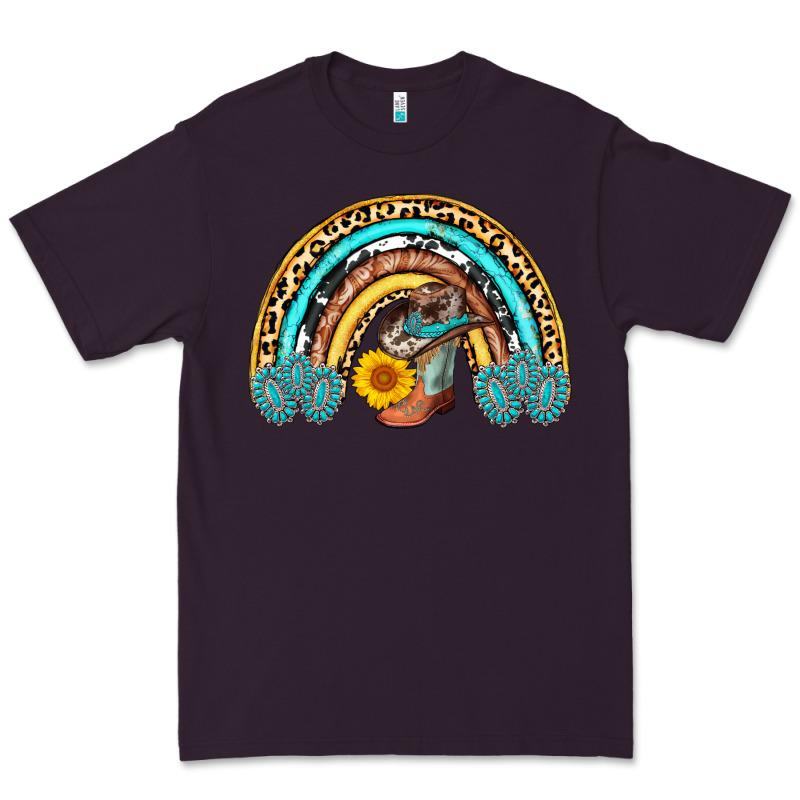 Cowboy Boots And Hat Rainbow Premium Tee by AdoDesignShop | Teevron