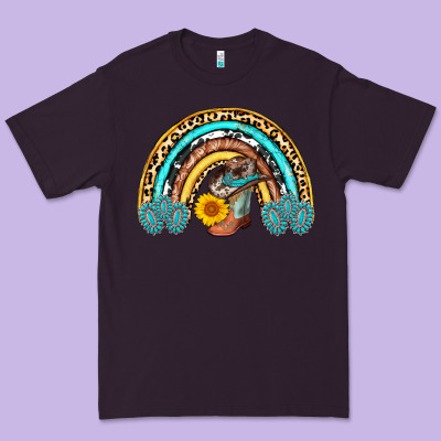 Cowboy Boots And Hat Rainbow Premium Tee Designed By Adodesignshop