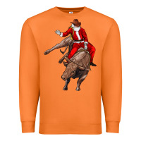 Carrot santa riding a bull Premium Sweatshirt - CowGirlArtShop