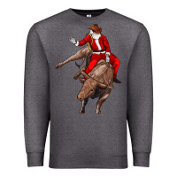Charcoal Heather santa riding a bull Premium Sweatshirt - CowGirlArtShop