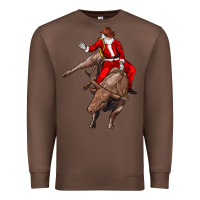 Chestnut santa riding a bull Premium Sweatshirt - CowGirlArtShop