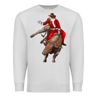 Dove Grey santa riding a bull Premium Sweatshirt - CowGirlArtShop
