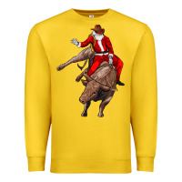 Lemon santa riding a bull Premium Sweatshirt - CowGirlArtShop