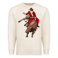 Sandshell santa riding a bull Premium Sweatshirt - CowGirlArtShop