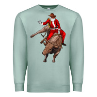 Seafoam santa riding a bull Premium Sweatshirt - CowGirlArtShop