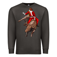 Smoke santa riding a bull Premium Sweatshirt - CowGirlArtShop