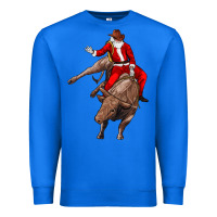 True Royal santa riding a bull Premium Sweatshirt - CowGirlArtShop