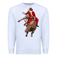 White santa riding a bull Premium Sweatshirt - CowGirlArtShop