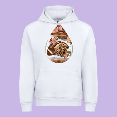 American Football And Western Roses Teardrop Urban Hoodie Designed By Bundleandbundleshop