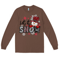 Chestnut let it snow sowman snowflake Long Sleeve Tee - MaliasSmallBusiness