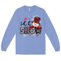 Colony Blue let it snow sowman snowflake Long Sleeve Tee - MaliasSmallBusiness