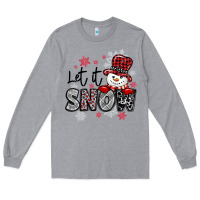 Let It Snow Sowman Snowflake Long Sleeve Tee | Teevron