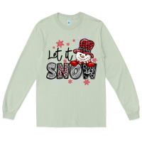 Matcha let it snow sowman snowflake Long Sleeve Tee - MaliasSmallBusiness