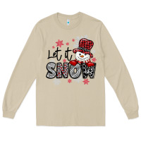 Mushroom let it snow sowman snowflake Long Sleeve Tee - MaliasSmallBusiness
