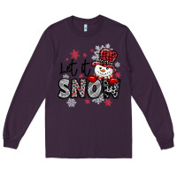 Plum let it snow sowman snowflake Long Sleeve Tee - MaliasSmallBusiness