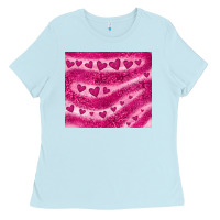 Baby Blue pink glitter heart Ladies Tee - JahusDesignShop