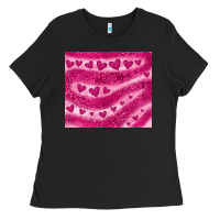 Black pink glitter heart Ladies Tee - JahusDesignShop
