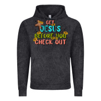 Vintage Black get jesus before you check out Vintage Hoodie - MaliasSmallBusiness