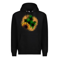 Black sunflower christmas patch Premium Hoodie - JahusDesignShop