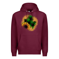 Burgundy sunflower christmas patch Premium Hoodie - JahusDesignShop