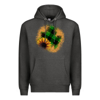 Charcoal Heather sunflower christmas patch Premium Hoodie - JahusDesignShop