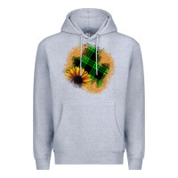 Heather Grey sunflower christmas patch Premium Hoodie - JahusDesignShop