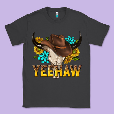 Yeehaw Bull Skull Classic Tee Designed By Nancycooperartshop