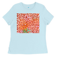 Baby Blue orange leopard glitter Ladies Tee - JahusDesignShop