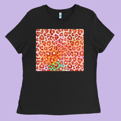 Orange Leopard Glitter Ladies Tee Designed By Jahusdesignshop
