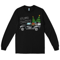 Black merry christmas truck Long Sleeve Tee - MaliasSmallBusiness