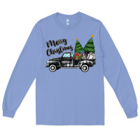 Colony Blue merry christmas truck Long Sleeve Tee - MaliasSmallBusiness