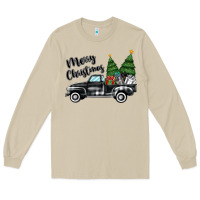Mushroom merry christmas truck Long Sleeve Tee - MaliasSmallBusiness