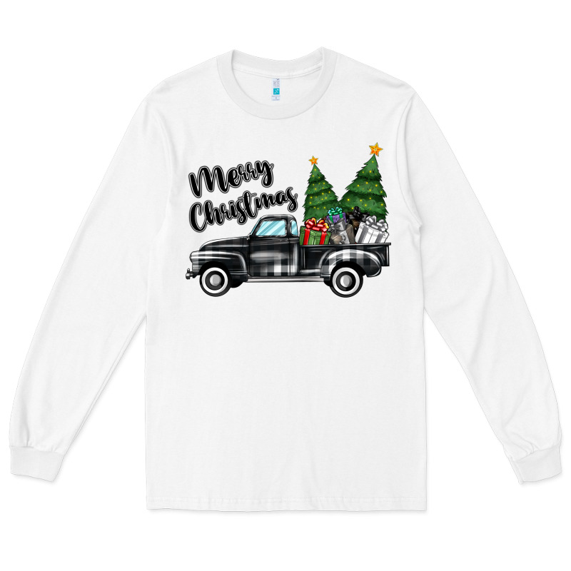 Merry Christmas Truck Long Sleeve Tee by MaliasSmallBusiness | Teevron