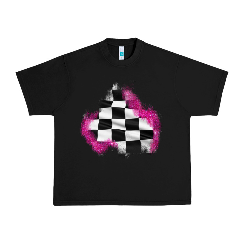 Race Flag Glitter Patch Urban Heavy Tee by AdoDesignShop | Teevron