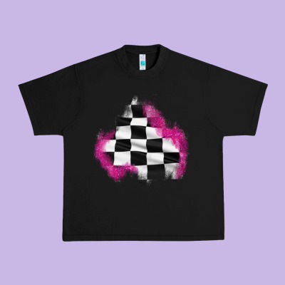 Race Flag Glitter Patch Urban Heavy Tee Designed By Adodesignshop