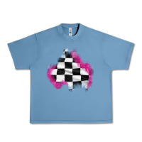 Pebble Blue race flag glitter patch Urban Heavy Tee - AdoDesignShop